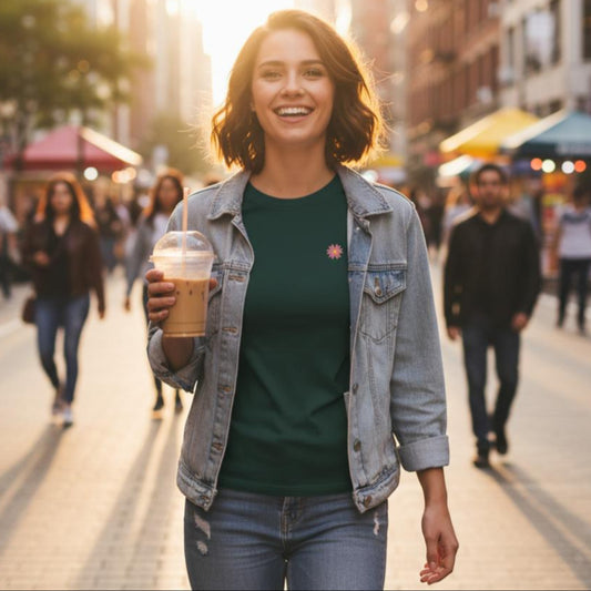Bio T-Shirt mit Blumen für Damen
