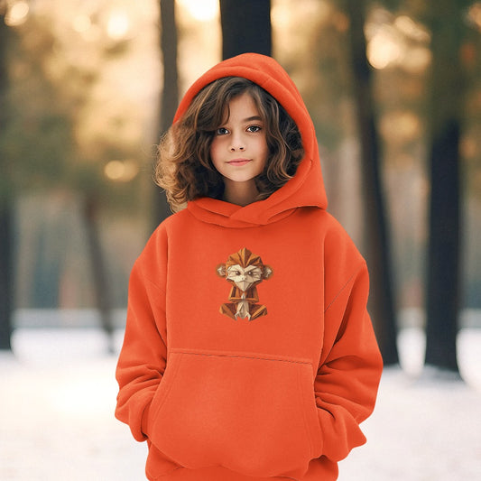 Premium biologische hoodie voor kinderen | Origami-aap